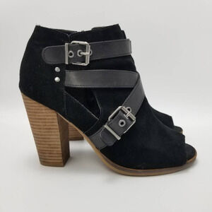 Dolce Vita Womens Ankle Boots Booties Black Brown Buckle Block Heel Zip Straps 9